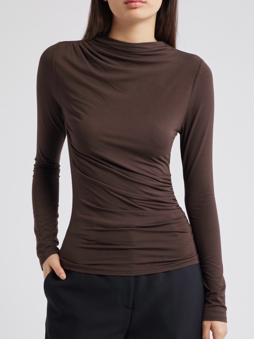 Rails Joelle Ruched funnel neck top